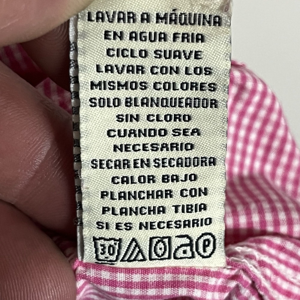 VTG Ralph Lauren Shirt Mens Polo Jeans Button Down Gingham Plaid Pink White XXL - Picture 7 of 11
